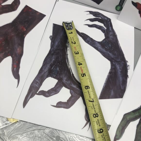 5 Styles Halloween 3D Claw Decoration Wall Stickers for Window Decor w/Scrapers - Picture 9 of 13